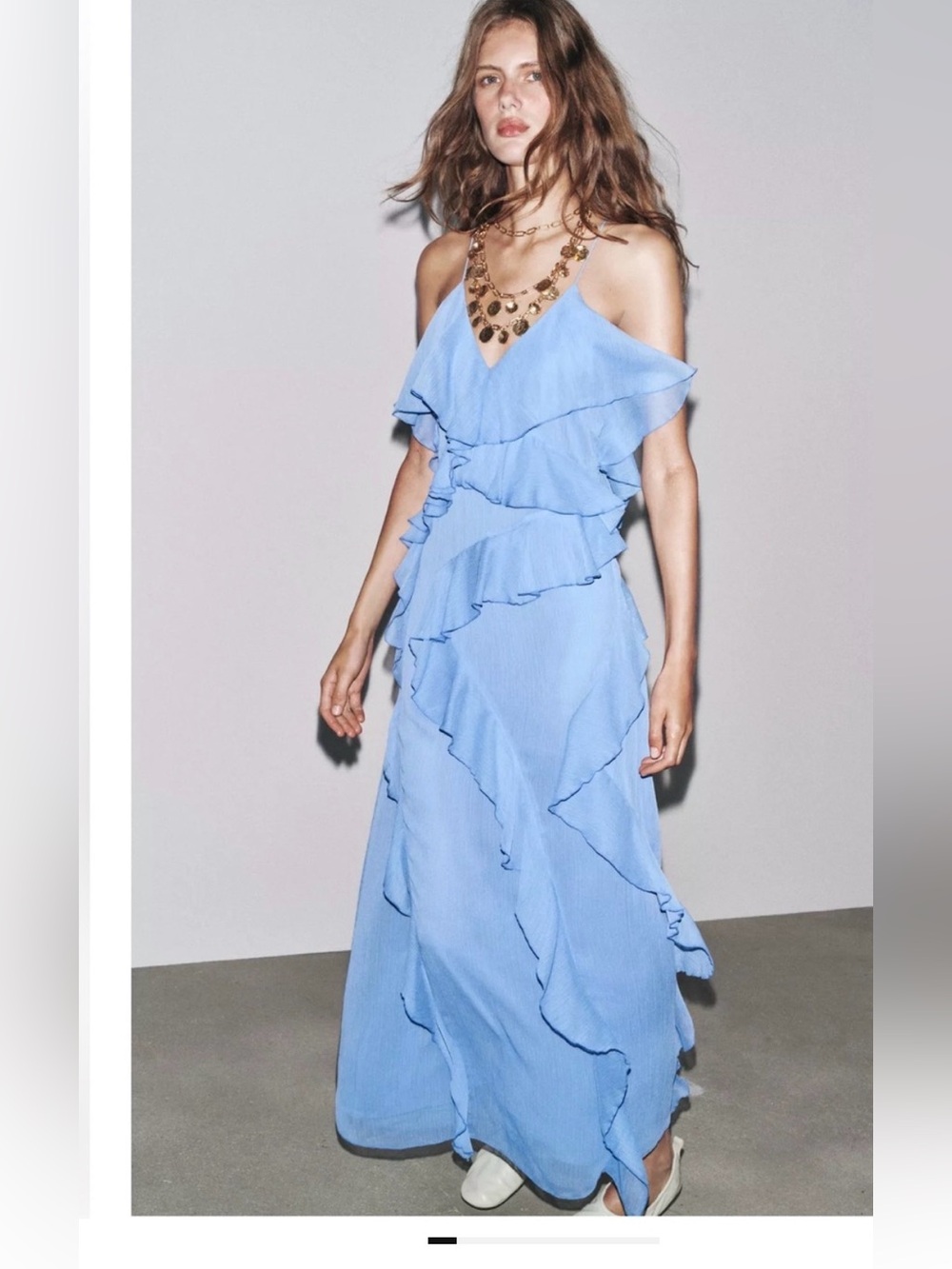 Zara light blue maxi dress